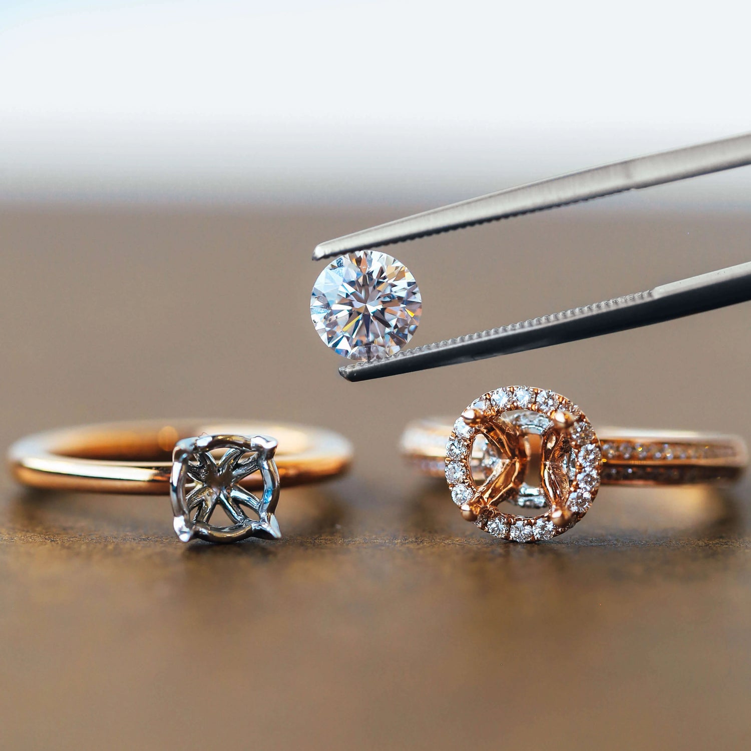 New Aire Silk Diamond Semi Mount Ring by Precision Set | Diamond Cellar